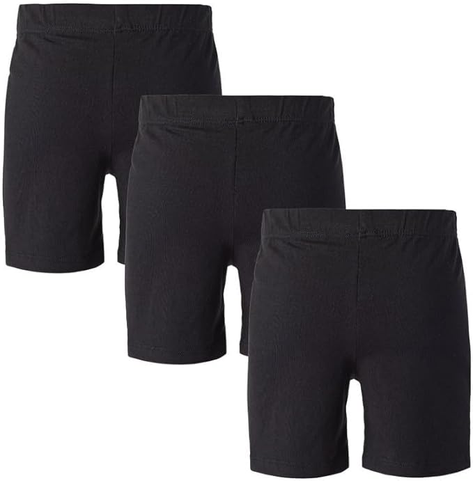 Girl's Cotton Bike Shorts, Cartwheel, Dance Shorts - 3 Pack