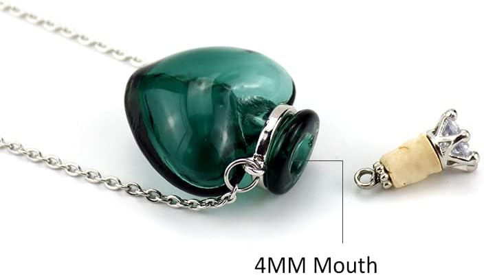 1PC 1PC Colorful Heart Vial Perfume Bottle Necklaces Stainless Steel Chain Make a Wish Aroma Essential Oil Diffuser Pendant necklace Women Jewelry
