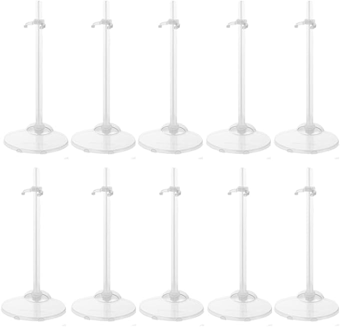 E-TING Transparent Dolls Holder Stand Support for 9inches-12inches Dolls - Pack of 10