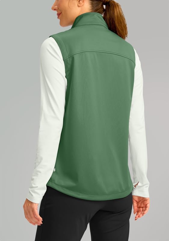 Soothfeel Women's Vest with Zipper Pocekts Lightweight Softshell Sleeveless Jacket Hiking Travel Golf Running Vest for Women