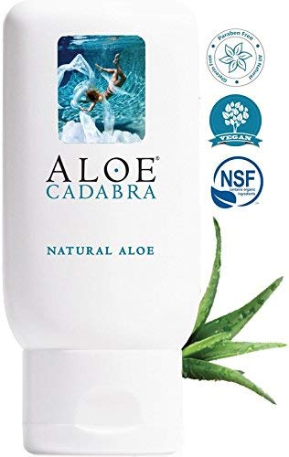 Aloe Cadabra Natural Water Based Personal Lubricant & Vaginal Moisturizer, NSF Certified Organic Aloe Lube for Men, Women & Couples, Non-Staining, pH Balanced (Unscented 2.5oz, 1 Pack)
