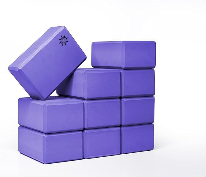 4" Yoga Block, 10 Pack Bulk EVA Foam Yoga Blocks, Firm and Supportive Yoga Brick, Balance Foam for Stretching, Pilates, and Workout, 4" x 6" x 9"
