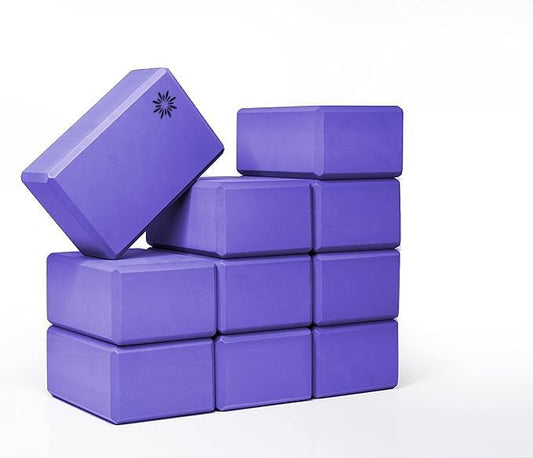 4" Yoga Block, 10 Pack Bulk EVA Foam Yoga Blocks, Firm and Supportive Yoga Brick, Balance Foam for Stretching, Pilates, and Workout, 4" x 6" x 9"
