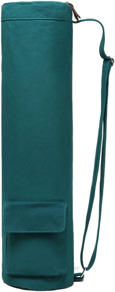 Yoga Mat Bag,Full-zip Exercise Yoga Mat Canvas Carry Bag for Women and Men - Double Storage Pocket,Easy Access Zipper, Adjustable Shoulder Strap and Handle,Fits Most Mat