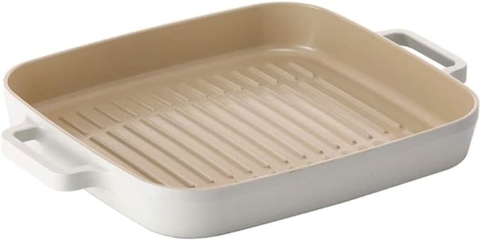 FIKA 11-Inch Ceramic Caoted BBQ Grill Pan with Handle, Nonstick Griddle Pan for Steak, Chicken, Fish & Vegetables, Induction Compatible, Oven & Dishwasher Safe, Made in Korea