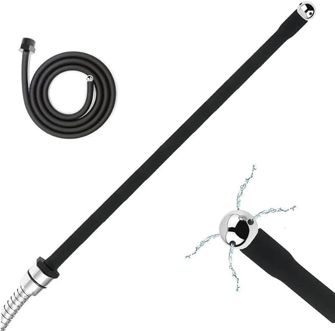 Silicone Nozzle Enema ASilicone Nozzle Enema Attachment Reusable Douche Black Hose Nozzle (39.37 in)