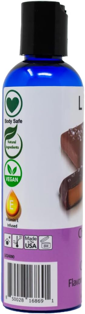 Lick Chocolate and Caramel Massage Oil – Decadent Dessert-Inspired Edible Massage Oil with Almond Oil & Vitamin E, Smooth Glide for Couples Massage, 4 oz
