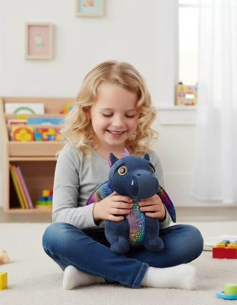 Dragon Stuffed Animals Soft Plush Cute Dragon Doll for Boys Girls 10 in (xiaofeilong heise)