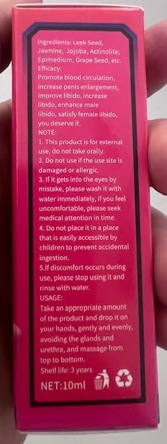 Enlargement Oil for Men's Massage Essential Oil for Male Enhancement
