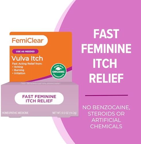 FemiClear Vulva Itch Relief Ointment, Fast-Acting, 0.5 Oz, Pack of 2
