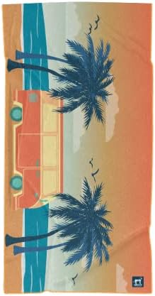 Sprints Athletic Running Towel, Full-Sized, Car Seat Cover - Performance Microfiber (Retro Sunset w/Snaps)