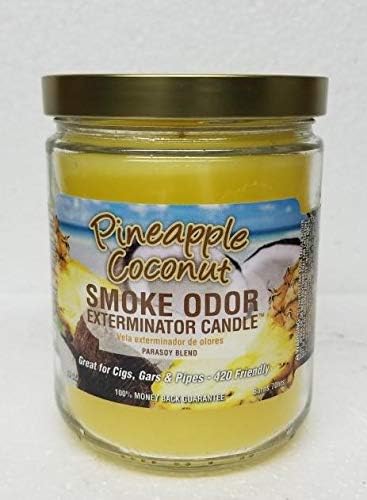 Smoke Odor Exterminator 13oz Jar of 6 Assorted Candles Orange Lemon Splash | Includes Cherry Bomb, Tropical Fiesta, Cool Cucumber & Honeydew, Coconut Grove, Mushroom Lounge
