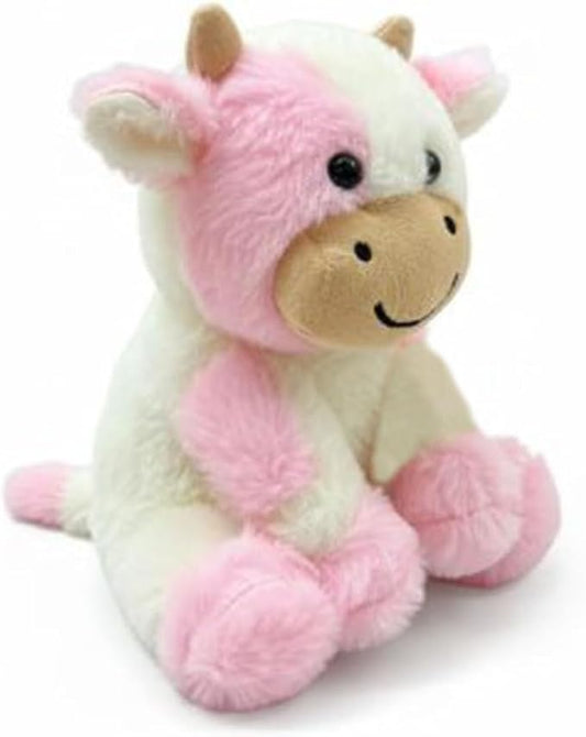 Cute Cow Plush Stuffed Animal Doll Toy 8 inch for Girls Boys (Siting Cow Light Pink)