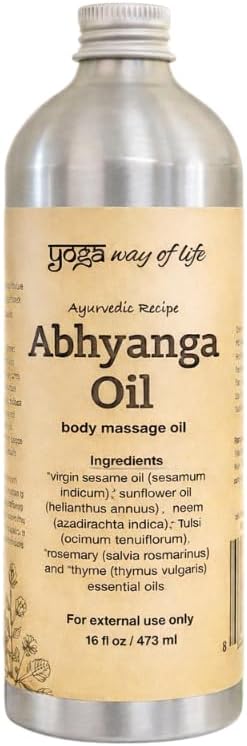 Abhyanga Oil - Organic Herbal Self-Massage Body Oil | Ayurvedic Recipe (16 FL OZ)