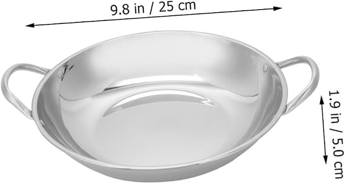 Homoyoyo Non-Stick Stainless Steel Korean Wok 30cm - Versatile Cast Iron Egg Pan for Outdoor Cooking