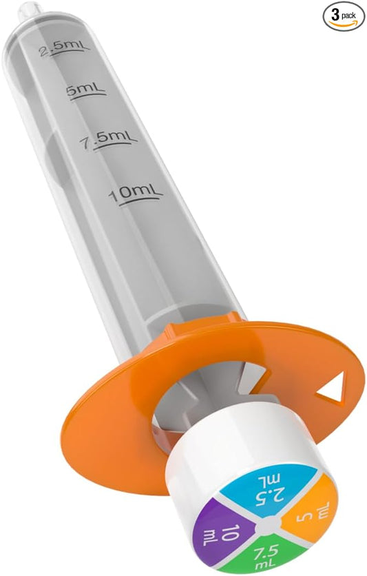EZY DOSE Kids Baby Oral Syringe & Dispenser, True Easy Design for Liquid Medicine,Tylenol, Motrin, Easy to Administer, Accurate Dosing,10 mL/2 TSP Color Coded, BPA Free, Pack of 3
