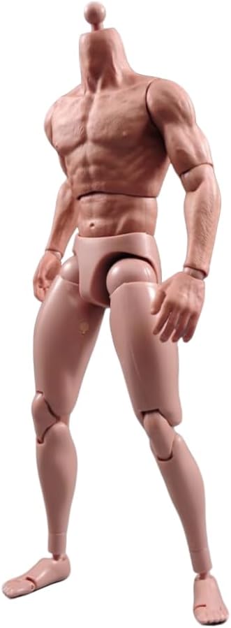1/6 Scale Muscle Male Body 12in Flexible Muscle Male Action Figure Doll Miniature Figure Without Head Sculpt