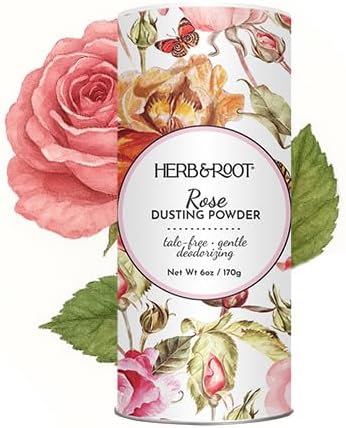 Herb & Root Body Powder Gift Set- Oprah's Favorite Things, 3 Talc-Free Scents: Lavender, Rose, Vanilla, Large Puff