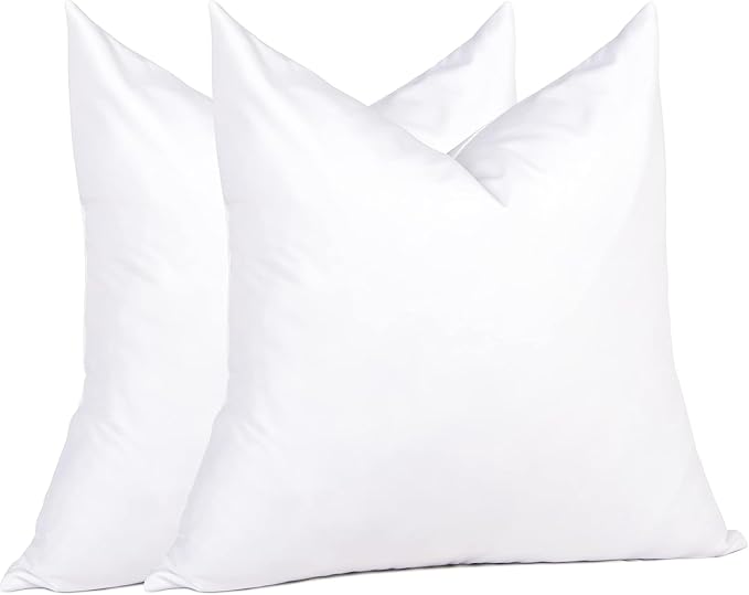 puredown® 14x14 Pillow Inserts, Feather Down Filled for Support, Set of 2 | Natural Feather Down, Choppable & Decorative, Down-Proof Cover, Throw Pillow Insert for Couch, Chairs, Bed, Sofa, Office