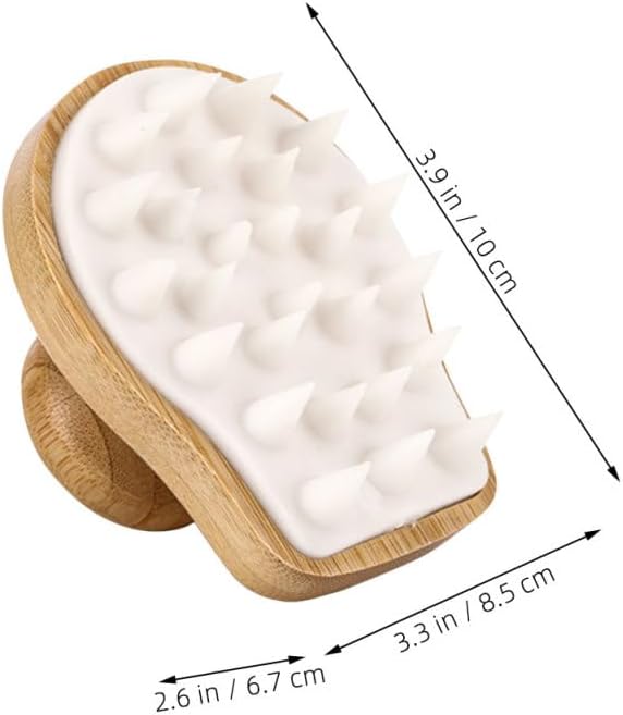 FOMIYES Bamboo Wooden Scalp Massage Brush Hair Wash Scrubber for Deep Scalp Cleaning and Dandruff Removal Comfortable Shampoo Massager for Daily Hair Care
