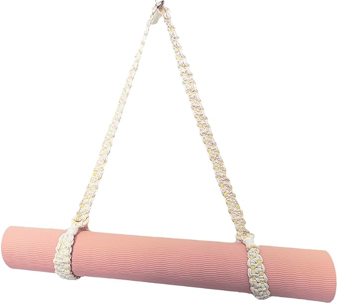 kiido Macrame Yoga Mat Carrying Strap [MAT NOT Included], Hand Woven Multi-use Strap/Carrier for Your Yoga Mat, Exercise Mat