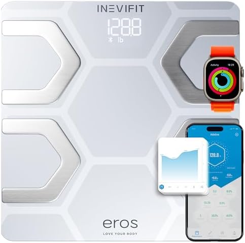 INEVIFIT Hydration & Weight Management Bundle, Bluetooth Eros Smart Body Fat Scale & 3-in-1 Sports Water Bottle for Health & Fitness