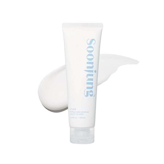 ETUDE SoonJung 10 Free Moist Emulsion, Face Moisturizer, Non-Sticky Lotion for Sensitive Skin, pH Balanced Formula, Panthenol, Madecassoside, Korean Skin Care, Beauty (4.39 Fl Oz)