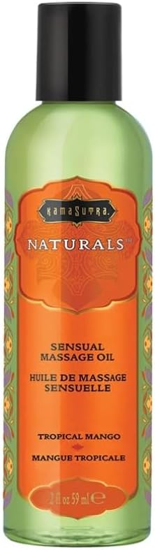 Kama Sutra Naturals Massage Oil - Luxurious Natural Scented Oil for Relaxing and Sensual Massages - 2 fl oz/59 ml (Tropical Mango)