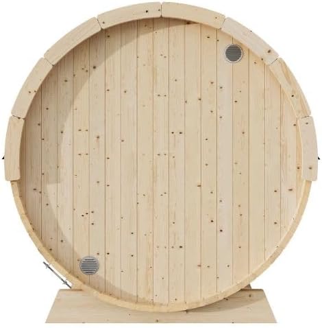 EuroSauna 2-Person Outdoor Barrel Sauna with Shingles, Lighting, & 6kW Harvia Sauna Heater, 81x59 (KIT 2)