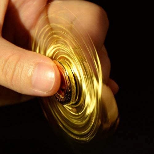 Golden Sphere Fidget Spinner Toy for Adults Kids, Magic Orb Hand Finger Spinners Toy, Cool Metal Fidget Toys EDC Fingertip Gyro, Desk Toy Fidgeting Novelty Gift for Boys Girls(Gold)