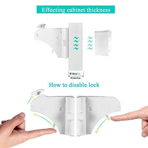 Vmaisi 32 Pack Child Safety Magnetic Cabinet Locks - Children Proof Cupboard Baby Locks Latches - Adhesive for Cabinets & Drawers and Screws Fixed for Protection