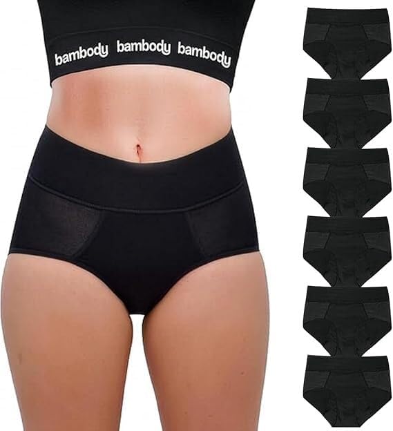 Bambody Absorbent Period Panties - Bamboo Rayon - Period Underwear for Women and Teens - All-Day Long - Overnight Protection