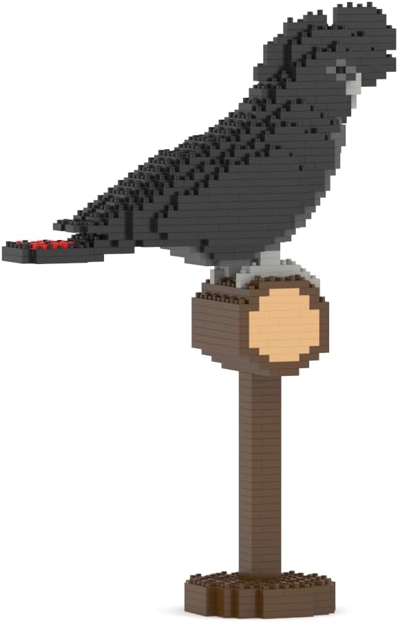 JEKCA Red-Tailed Black Cockatoo 01S | Parrot Plastic Building Blocks | Age 14+