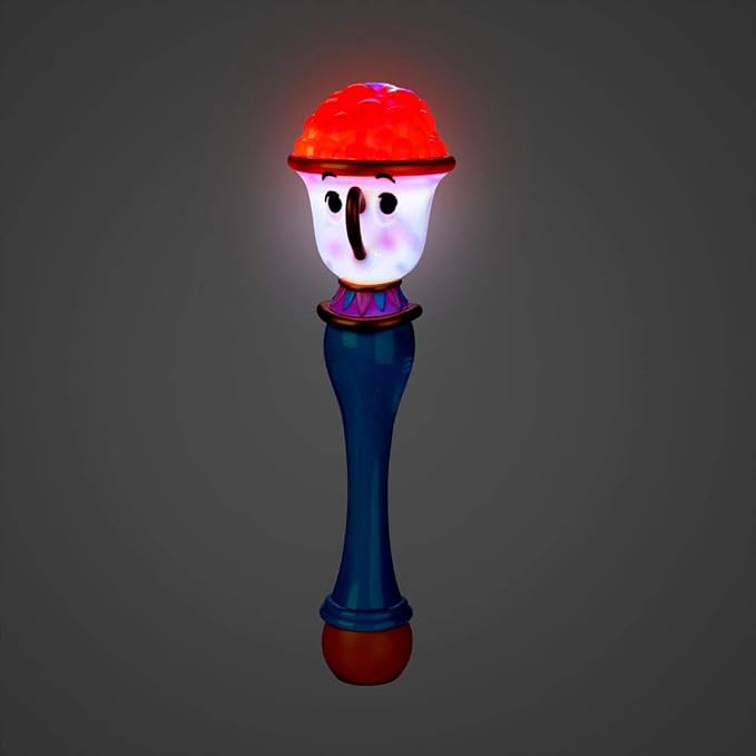 Disney Store Official Chip Light-Up Bubble Wand - Beauty and the Beast Bubble Maker Perfect for Kids & Fans, Authentic Design, Ideal for Outdoor Play & Parties, Durable & Safe for All Ages