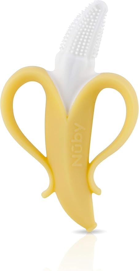 Nuby NanaNubs Banana Silicone Infant Toothbrush - Gum Massager - Soft Bristles - Silicone - 3+ Months