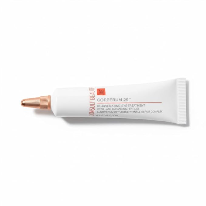 Consult Beaute Copperum 29 Rejuvenating Eye Treatment, Lightweight, Smooth Gel Formula, Peptides, Hyaluronic Acid, Reduce Appearance of Lines, Wrinkles, Hydrating Eye Cream, Lash Serum, 0.5 oz.
