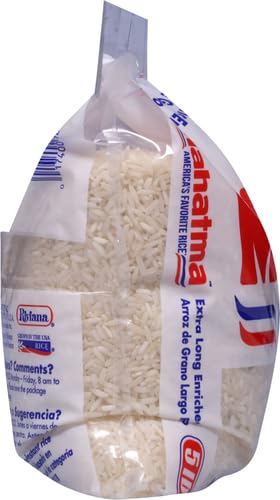 Mahatma Extra-Long-Grain White Rice, 5-Pound Bag | Long-grain white rice for stovetop or microwave, quick and easy to cook, gluten-free, vegan, kosher, non-GMO, bulk bag