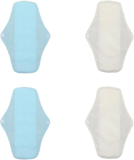 4Pcs Reusable Menstrual Pads Women Sanitary Napkins Washable Cloth Panty Liners Soft Comfortable Period Protection with Breathable Mesh Random Colors Random Color