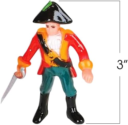 ArtCreativity Pirate Action Figures - Pack of 12 - Pirate Plastic Figures in Assorted Poses - Fun Pirates Figurines Party Favors and Prizes for Kids Ages 3-5 5-7