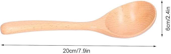 Soup Spoons,5PCS Wooden Spoons for Eating Wood Long Handle Rice Dessert Cooking Tasting Dinner Table Spoon Soup Spoons Asian Soup Spoon (Wood)