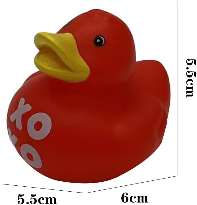12pcs Rubber Ducks,Favor or Small Prize,Bath Decor Party Favors for Kids (Valentine Duck)