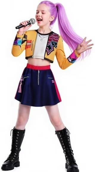 Pop Idol Cosplay Costume K-Pop Rumi Mira Zoey Pop Singers Stage Costumes for Ages 2-12 De-Mon Costumes