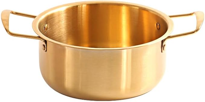 Korean Ramen Pot Korean Cooking Pot Instant Noodle Pot Stainless Steel Easy to Clean Kitchen Cookware for Induction Gas Stove Soup