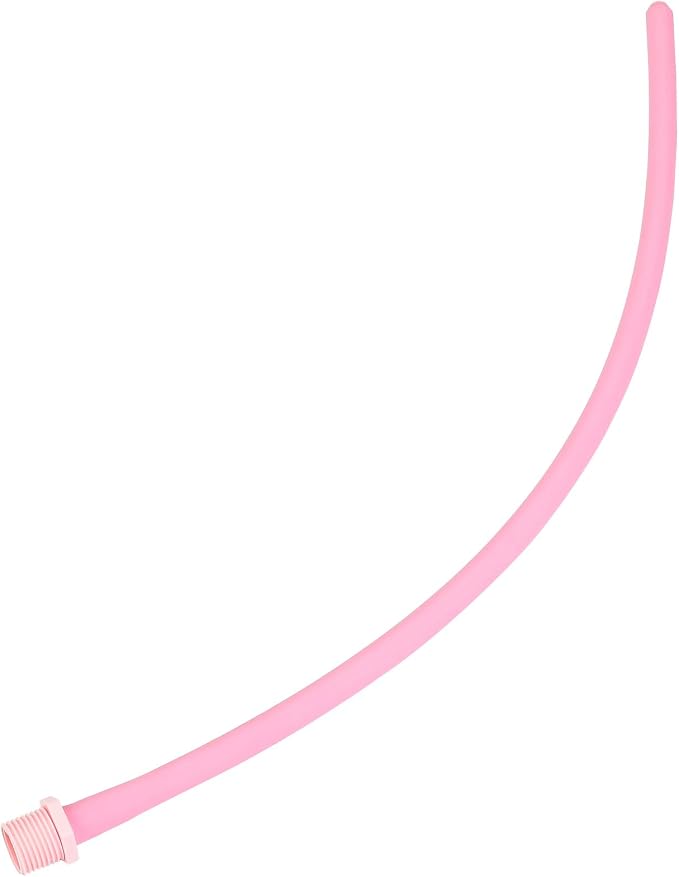 Silicone Nozzle Enema Attachment Reusable Douche Pink Hose Nozzle (20 in)