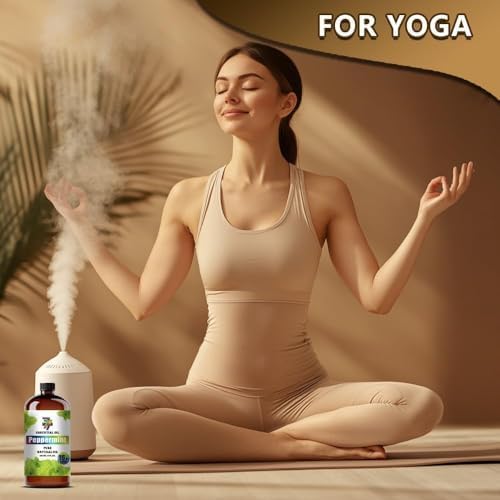 Peppermint Essential Oil, Peppermint Oils, for Diffuser, Humidifier, DIY Candles, Soap, Cleaning, Office, Yoga, Massage, Gift, Essential Oil, GV77ZF Peppermint Fragrance Oil - 16 fl oz (480 ml)