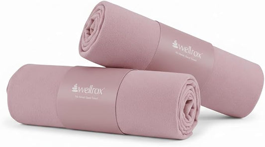 Wellrox Microfiber Yoga Hand Towel – Super Soft, Quick-Dry, Non Slip Yoga Towel for Hot Pilates, Gym & Workouts (26.5" x 16")