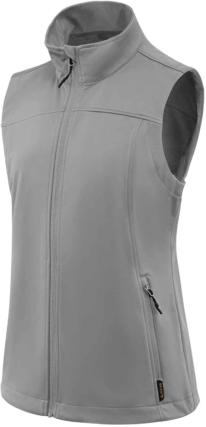 baleaf Women's Lightweight Running Vest Sleeveless Softshell Jacket | Windproof; Breathable; Water Resistant; 2 Zipper Pockets; Stand Collar; Great for Running, Hiking, Camping and Travelling