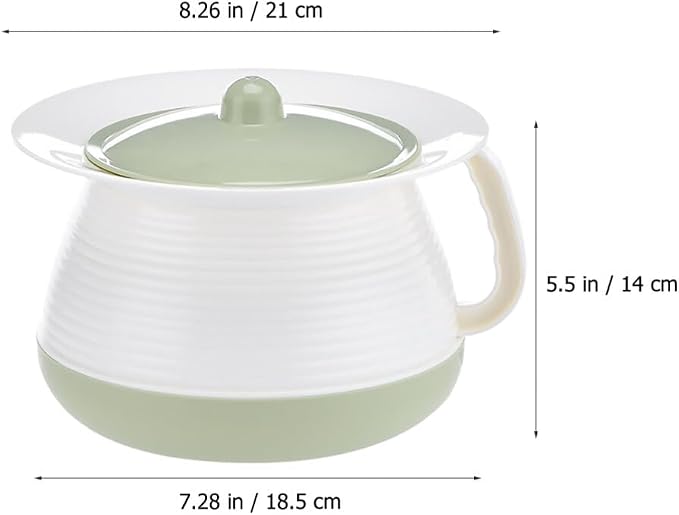 Cabilock Plastic Chamber Pot with Lid 8.27X7.28X5.51 Inch Portable Covered Urinal Pot for Children and Adults Spittoon Home Hospital Travel Pee Potty