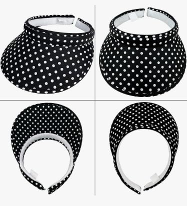4 Pack Sun Visor Hats Women Men Clip on Cotton Wide Brim Visors Hat Outdoor Sports Golf Beach Travel Tennis Caps