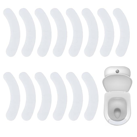 14pcs Toilet Splash Guard Self Adhesive Pee Guard Pad Toilet Seats Cover Pad Toilet Mats Toilet Keep Clean Guard Potty Training Mat for Men Washroom Lavatory Restroom Hotel Public Toilet